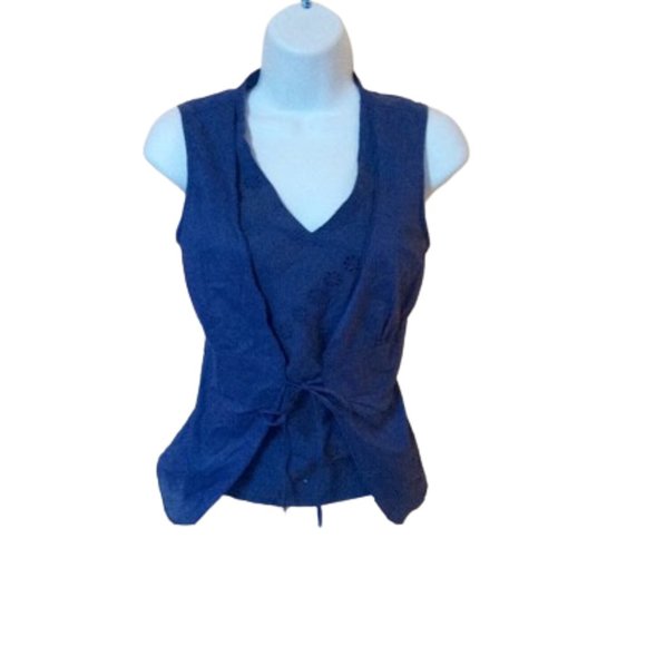 BGN & Co Tops - --- Blue Cotton Blouse Top Size 1 / 2